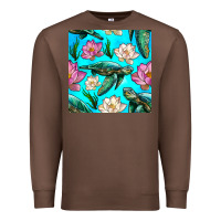 Chestnut sea turtle seamless pattern Premium Sweatshirt - BundleAndBundleShop