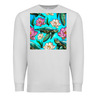 Dove Grey sea turtle seamless pattern Premium Sweatshirt - BundleAndBundleShop