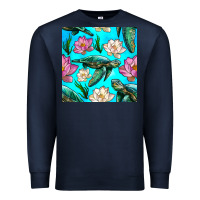 Navy sea turtle seamless pattern Premium Sweatshirt - BundleAndBundleShop