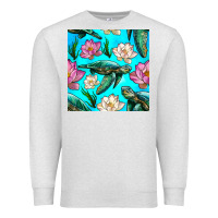 Oatmeal Heather sea turtle seamless pattern Premium Sweatshirt - BundleAndBundleShop
