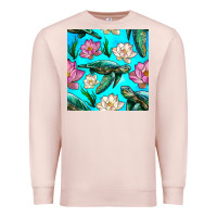 Pale Pink sea turtle seamless pattern Premium Sweatshirt - BundleAndBundleShop