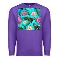 Purple sea turtle seamless pattern Premium Sweatshirt - BundleAndBundleShop