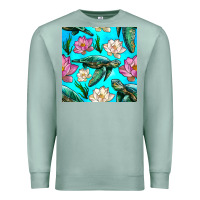 Seafoam sea turtle seamless pattern Premium Sweatshirt - BundleAndBundleShop