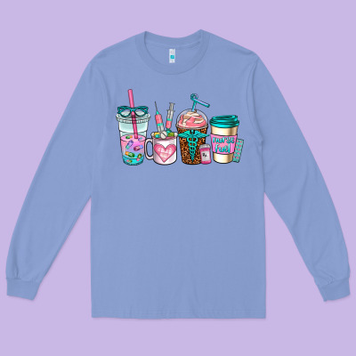 Nurse Fuel Coffee Cups Long Sleeve Tee Designed By Adodesignshop