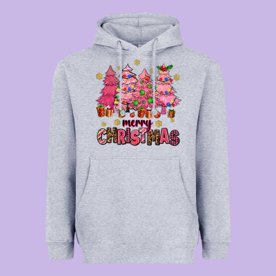 Pink Christmas Trees Heavyweight Hoodie Designed By Adodesignshop