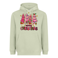 Matcha pink christmas trees Heavyweight Hoodie - AdoDesignShop