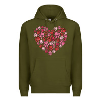 Army Green dog valentine Premium Hoodie - MaliasSmallBusiness