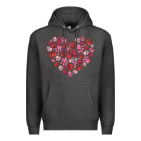Charcoal Heather dog valentine Premium Hoodie - MaliasSmallBusiness