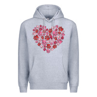 Heather Grey dog valentine Premium Hoodie - MaliasSmallBusiness