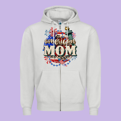 American Mom 4th Of July Zipper Hoodie Designed By Cowgirlartshop