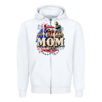 White American Mom 4th of July Zipper Hoodie - CowGirlArtShop