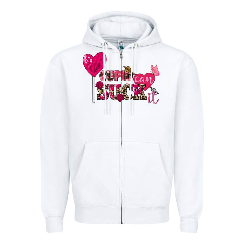 Cupid Can Suck It Valentine's Day Zipper Hoodie by FaDigitalArtStudio | Teevron