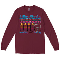 Burgundy battery life of a teacher Long Sleeve Tee - texasbilliewilder