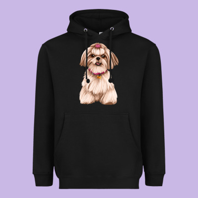 Shih Tzu Dog Design Heavyweight Hoodie Designed By Jahusdesignshop