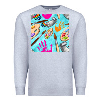 Heather Grey find art class seamless pattern Premium Sweatshirt - BundleAndBundleShop