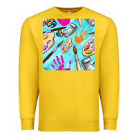Lemon find art class seamless pattern Premium Sweatshirt - BundleAndBundleShop