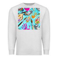 Oatmeal Heather find art class seamless pattern Premium Sweatshirt - BundleAndBundleShop