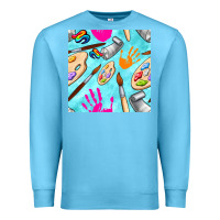 Ocean Blue find art class seamless pattern Premium Sweatshirt - BundleAndBundleShop
