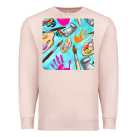 Pale Pink find art class seamless pattern Premium Sweatshirt - BundleAndBundleShop