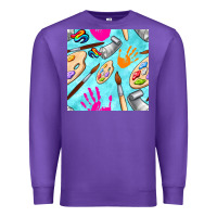 Purple find art class seamless pattern Premium Sweatshirt - BundleAndBundleShop