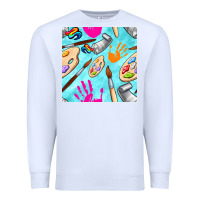 White find art class seamless pattern Premium Sweatshirt - BundleAndBundleShop