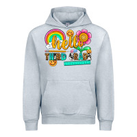 Heather Grey hello third grade Urban Hoodie - NancyCooperArtShop
