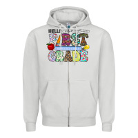 Dove Grey hellofirstgrade Zipper Hoodie - CowhideDigitalArt