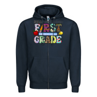 Navy hellofirstgrade Zipper Hoodie - CowhideDigitalArt