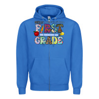 True Royal hellofirstgrade Zipper Hoodie - CowhideDigitalArt