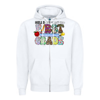 White hellofirstgrade Zipper Hoodie - CowhideDigitalArt