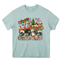 Arona Merry Christmas  tractor Heavy Core Tee - CowhideDigitalArt