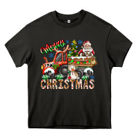 Asphalt Merry Christmas  tractor Heavy Core Tee - CowhideDigitalArt