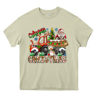 Mossy Merry Christmas  tractor Heavy Core Tee - CowhideDigitalArt