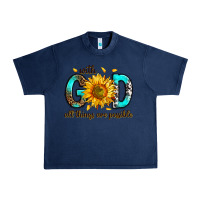 Navy with god all things possible Urban Heavy Tee - RanaPortraitStore