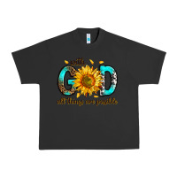Pigment Black with god all things possible Urban Heavy Tee - RanaPortraitStore