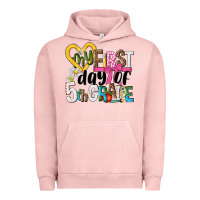 Pigment Salmon my first day of 5th grade Urban Hoodie - NancyCooperArtShop
