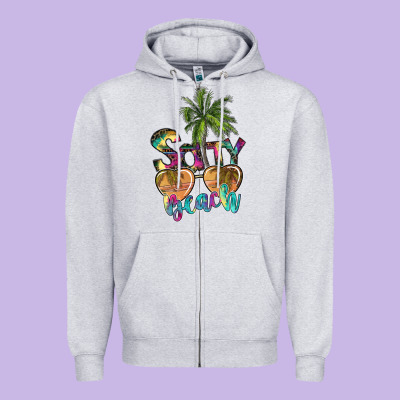 Salty Beach Zipper Hoodie Designed By Sublimationcraftshop