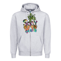 Heather Grey salty beach Zipper Hoodie - SublimationCraftShop