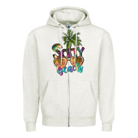 Oatmeal Heather salty beach Zipper Hoodie - SublimationCraftShop