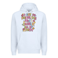 White i got 99 problems and i caused all of them Premium Hoodie - MaliasSmallBusiness