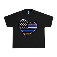Black police heart Urban Heavy Tee - RanaPortraitStore