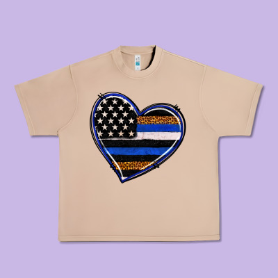Police Heart Urban Heavy Tee Designed By Ranaportraitstore