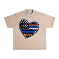 French Oak police heart Urban Heavy Tee - RanaPortraitStore