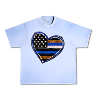 Grape Ice police heart Urban Heavy Tee - RanaPortraitStore