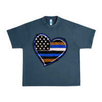 Midnight Navy police heart Urban Heavy Tee - RanaPortraitStore