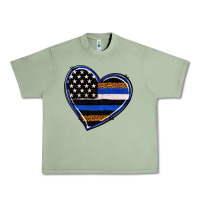 Oil Green police heart Urban Heavy Tee - RanaPortraitStore
