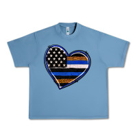 Pebble Blue police heart Urban Heavy Tee - RanaPortraitStore
