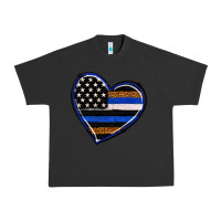 Pigment Black police heart Urban Heavy Tee - RanaPortraitStore