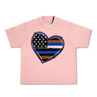 Salmon police heart Urban Heavy Tee - RanaPortraitStore