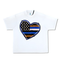 White police heart Urban Heavy Tee - RanaPortraitStore